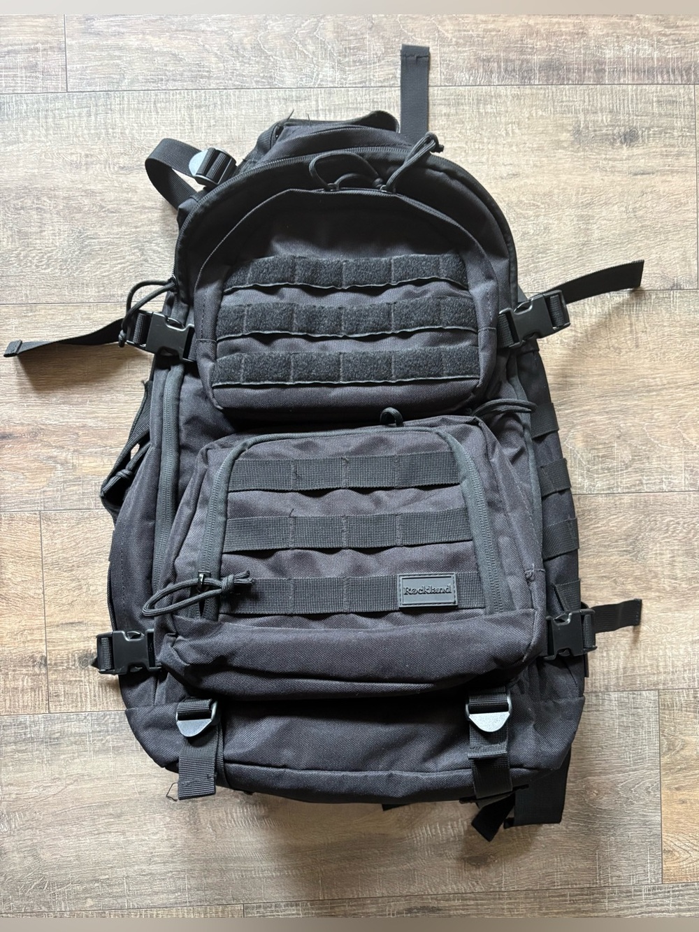 Rockland military tactical 20in black laptop backpack Molle webbing system - Picture 2 of 16